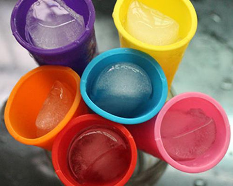 6 Pcs Silicone Ice Popsicle Maker with Round Shaped Caps
