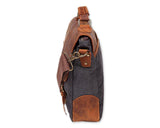 Vintage Canvas Satchel Messenger Bag for Men - Dark Gray