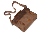 Vintage Canvas Satchel Messenger Bag for Men - Coffee