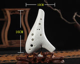 12 Holes Alto C Ocarina - White