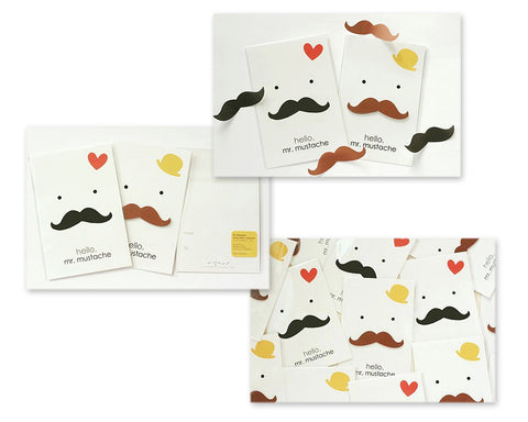 Mustache Stationery Set with Pencil Case, Pens and Sticky Notes