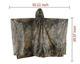 Heavy Duty Camo Rain Poncho - Leaf