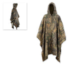 Heavy Duty Camo Rain Poncho - Leaf