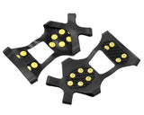2 Pcs Silicone Anti-slip Action Traction Ice Cleats - Black