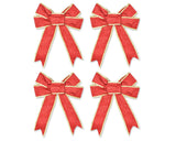 Christmas Party Decoration Ornaments 4 Pcs 10'' Glitter Bows