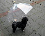 Pet Dog Umbrella with Dog Leash - Transparent