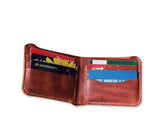 Classic Handmade Synthetic Leather Bifold Wallet for Men - Red