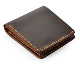 Classic Handmade Synthetic Leather Bifold Wallet for Men - Black