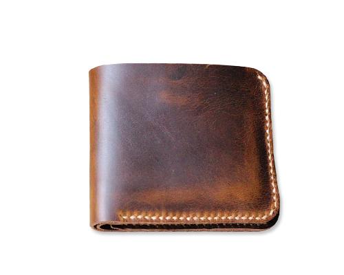 Classic Handmade Synthetic Leather Bifold Wallet for Men - Brown