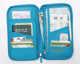 Multi-function Zipper Passport Wallet - Blue
