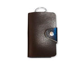 Portable PU Leather Snap Button Closure Key Case - Black