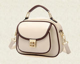 Vintage PU Leather Crossbody Satchel Bag - White