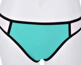 Spaghetti Strap Series Color Block Bikini Set - Mint