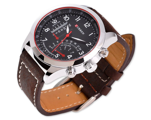 CURREN Racer Stylish Matte Leather Band Men Wrist Watch