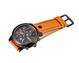 CURREN Army Numerals Round Dial Men Watch with Leather Band