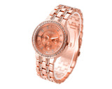 Classic Unisex Rhinestone Round CZ Quartz Dial Wrist Watches