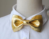 Men Adjustable Wedding Leather Bow Tie