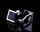 Wedding Groom Rectangle Cufflinks for Men - Classical Black