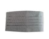 Men Handcrafted Tuxedo Linen Cummerbund - Light Gray