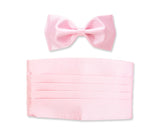 Men Wedding Satin Bow Tie and Cummerbund Set